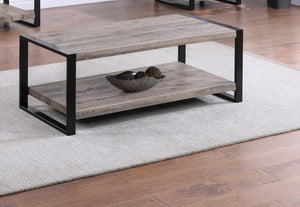 English Elm 1pc Rustic Modern Coffee Table 47.5" x 23.9" x 18" Centerpiece With Sturdy Wood Frame & Simple Assembly Brown,Gray,Tan 51 L x 27 W x 11 H B011P244355