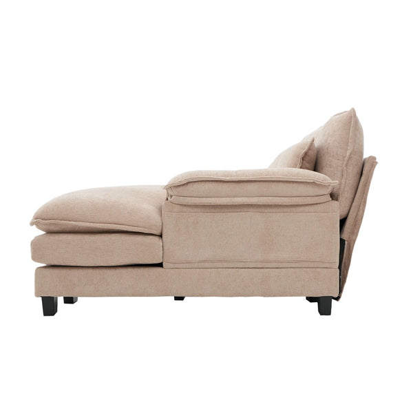 English Elm United We Win U-Shaped Chenille Sectional Couch, 4-Seat Modular Sofa With Memory Foam & Storage W1568S00219-GIGA