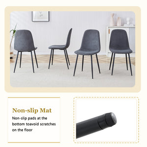 English Elm Expandable Dining Set Seats Eight with Linen Chairs and Dual Tone Mdf Table Black,Dark Gray,Walnut,Wood W1151S04674