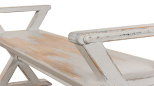 Sarreid Replica Antique X Bench - Elegant Gray & Aged Blue Wash - Recycled Pine & Iron For Timeless Style Grey  30119