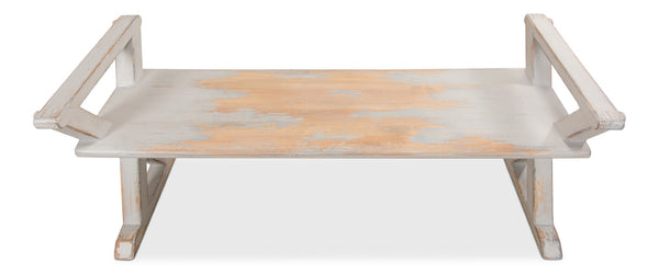 Sarreid Replica Antique X Bench - Elegant Gray & Aged Blue Wash - Recycled Pine & Iron For Timeless Style Grey  30119