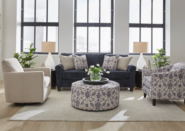 Fusion Wowza Navy Limbu Indigo Cocktail Ottoman - Padded, Multi-functional, Kid-friendly & Stylish Design Multi S ,74% Polyester,17% Polypropylene,6% Rayon,3% Linen 140 Limbu Indigo Cocktail Ottoman