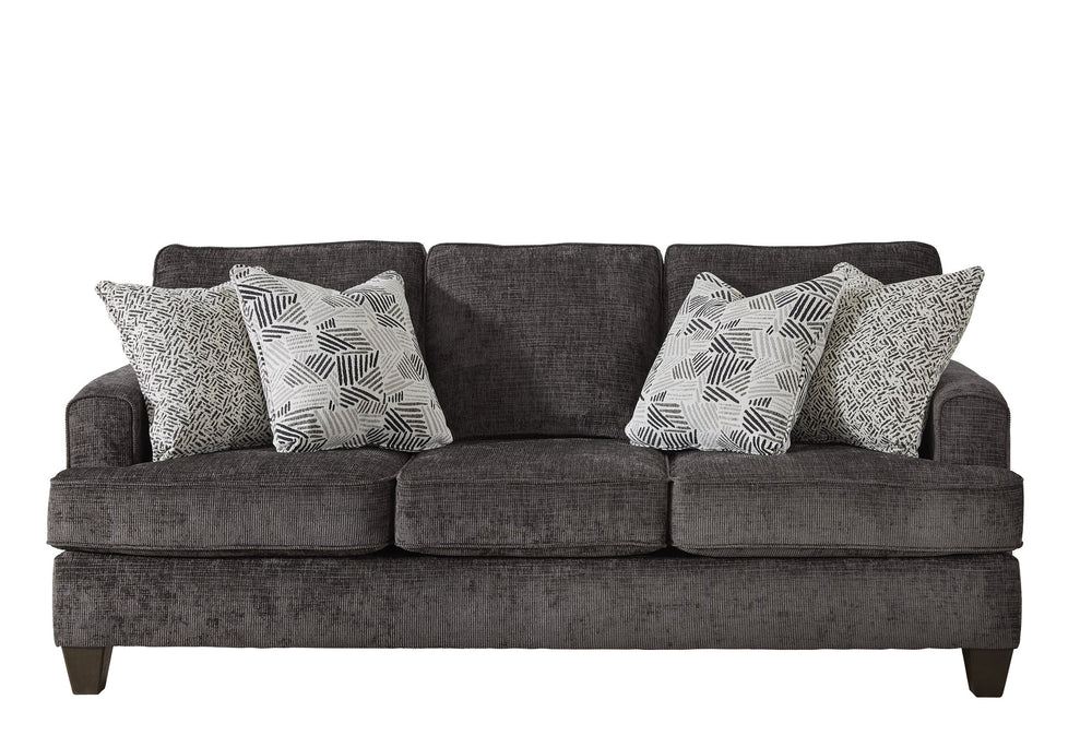 Fusion Wowza Dusk Grey Sofa - Stylish Rounded Arm Design, Reversible Cushions & Elegant Wood Legs Grey Ws ,100% Polyester 3012-00 Wowza Dusk Sofa