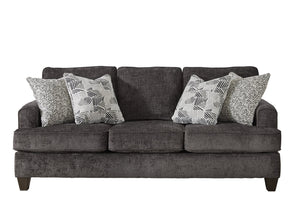 Fusion Wowza Dusk Grey Sofa - Stylish Rounded Arm Design, Reversible Cushions & Elegant Wood Legs Grey Ws ,100% Polyester 3012-00 Wowza Dusk Sofa