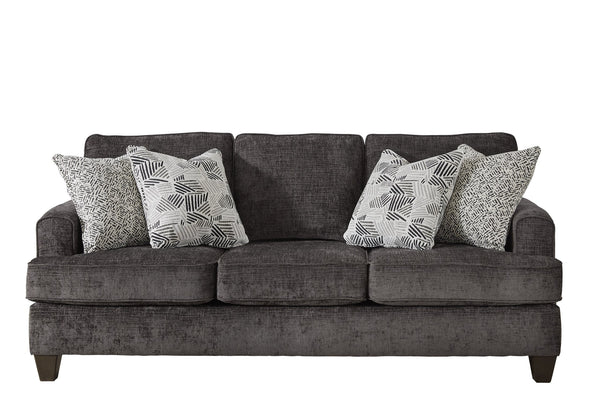 Fusion Wowza Dusk Grey Sofa - Stylish Rounded Arm Design, Reversible Cushions & Elegant Wood Legs Grey Ws ,100% Polyester 3012-00 Wowza Dusk Sofa