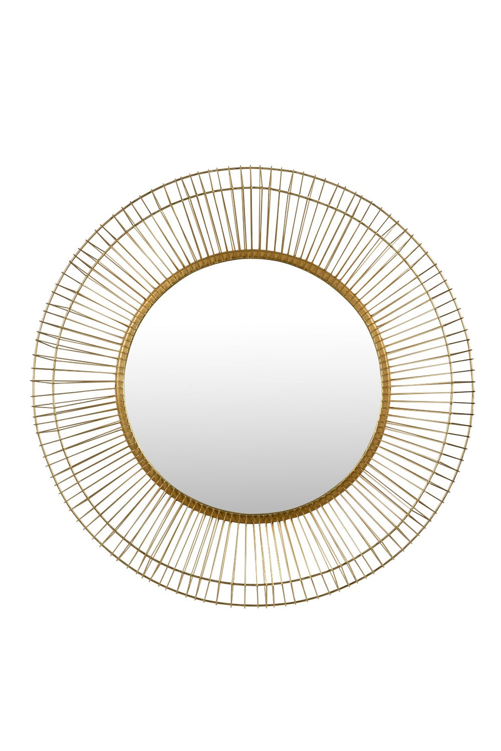 Wildwood Lorna Round Sunburst Mirror With Plated Brass Iron Frame — 50.5" Statement Piece For Mantels 301212