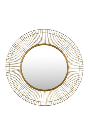 Wildwood Lorna Round Sunburst Mirror With Plated Brass Iron Frame — 50.5" Statement Piece For Mantels 301212