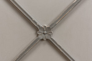 Sarreid Painted Directoire Style Cupboard With Bi-fold Doors - Stylish Grey Pine Finish & 3 Removable Shelves Grey  30122