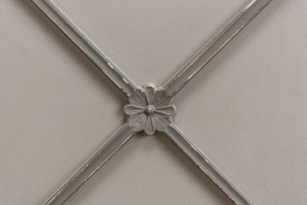 Sarreid Painted Directoire Style Cupboard With Bi-fold Doors - Stylish Grey Pine Finish & 3 Removable Shelves Grey  30122