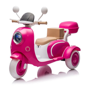 English Elm 12v Dual Motor Two Seater Kids Electric Motorcycle with Bluetooth Led and Foldable Adult Seat W1578P283697