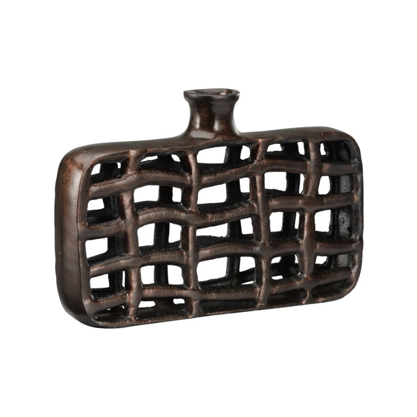Wildwood Xavier Bronze Urn Sculptural Accent — Lightweight Aluminum Decorative Vase For Mantel Or Console Decor 9.5h x 14w x 2d 301245