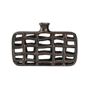 Wildwood Xavier Bronze Urn Sculptural Accent — Lightweight Aluminum Decorative Vase For Mantel Or Console Decor 9.5h x 14w x 2d 301245
