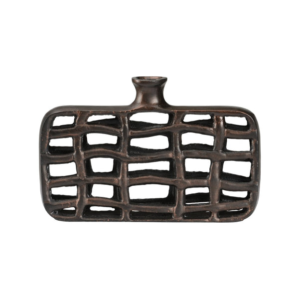Wildwood Xavier Bronze Urn Sculptural Accent — Lightweight Aluminum Decorative Vase For Mantel Or Console Decor 9.5h x 14w x 2d 301245