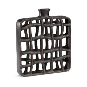 Wildwood Xavier Bronze Urn Sculptural Accent — Lightweight Aluminum Decorative Vase For Mantel Or Console Decor 14.5h x 12.25w x 2d 301246