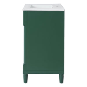 English Elm 30" Bathroom Vanity with Sink — Freestanding Modern Cabinet with Soft-Close Door, 2 Deep Drawers, Durable Basin Green N710P288938F