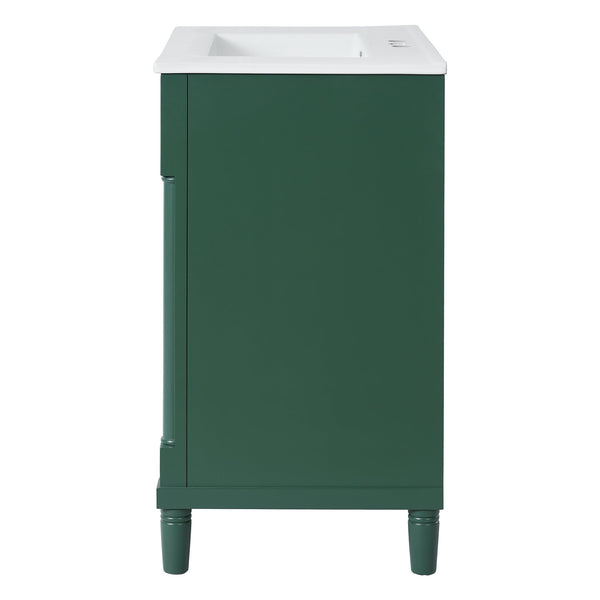 English Elm 30" Bathroom Vanity with Sink — Freestanding Modern Cabinet with Soft-Close Door, 2 Deep Drawers, Durable Basin Green N710P288938F