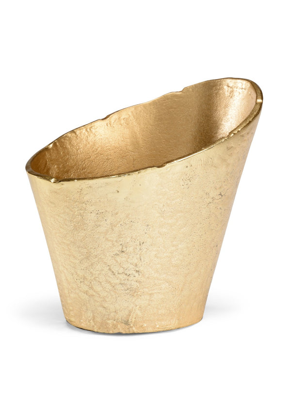 Wildwood Lawrence Brass-Plated Champagne Chiller Bucket — Vintage-Inspired, Lightweight Aluminum For Parties 301258