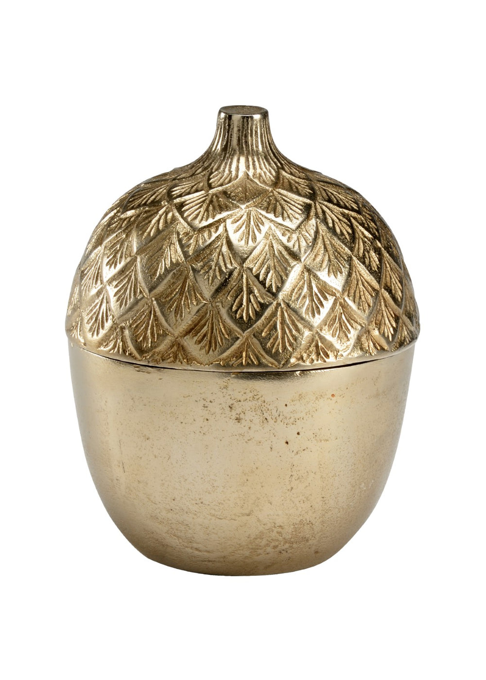 Wildwood Autumn Cast Aluminum Acorn Caddy With Antique Champagne Finish—Hidden Storage For Rings & Keys 301263