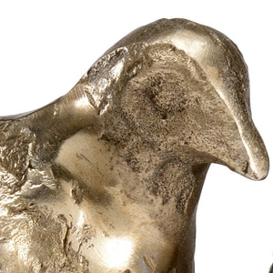 Wildwood On The Perch Antique Champagne Bird Figurine, Lightweight Aluminum Sculpture For Shelves & Mantels (9" H) 301264