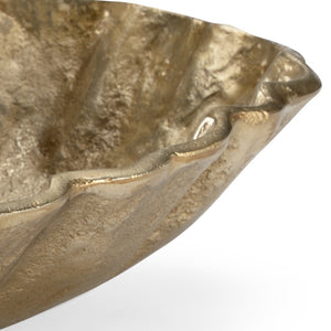Wildwood Crater Champagne Cratered Bowl — Sculptural Aluminum Centerpiece With Textured Metallic Finish For Home Decor 3.5h x 24w x 12d 301268