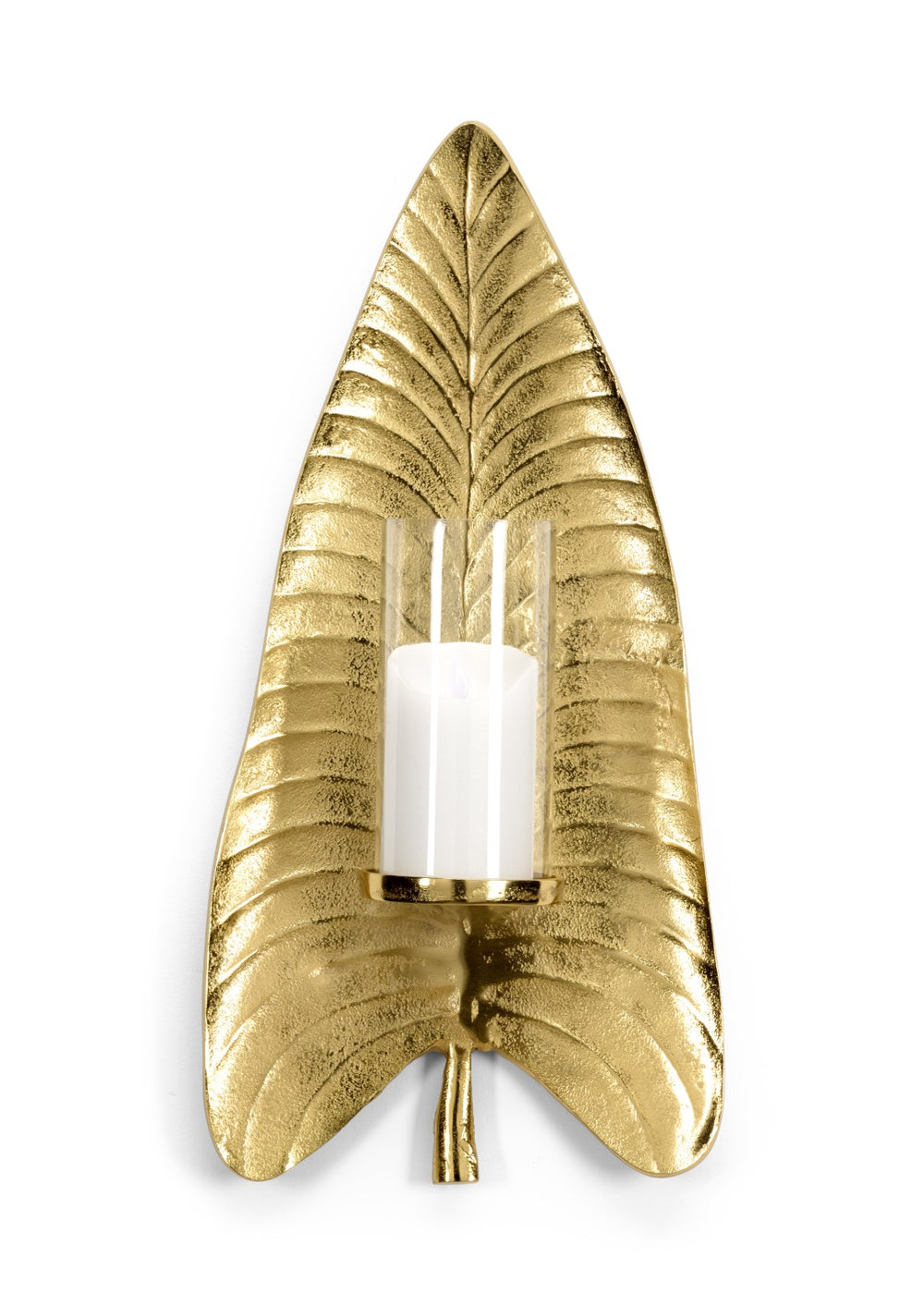 Wildwood Arrow Arrow Leaf Wall Sconce Brass-Plated Aluminum With Clear Glass Globe, Nature-Inspired Accent Light 301270