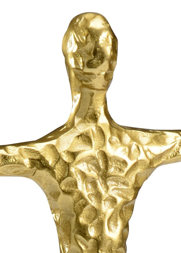 Wildwood Tai Chi Man Sculpture Brass-Plated Figure On Black Marble Base — Elegant Balance Decor, 22.5" H 301274