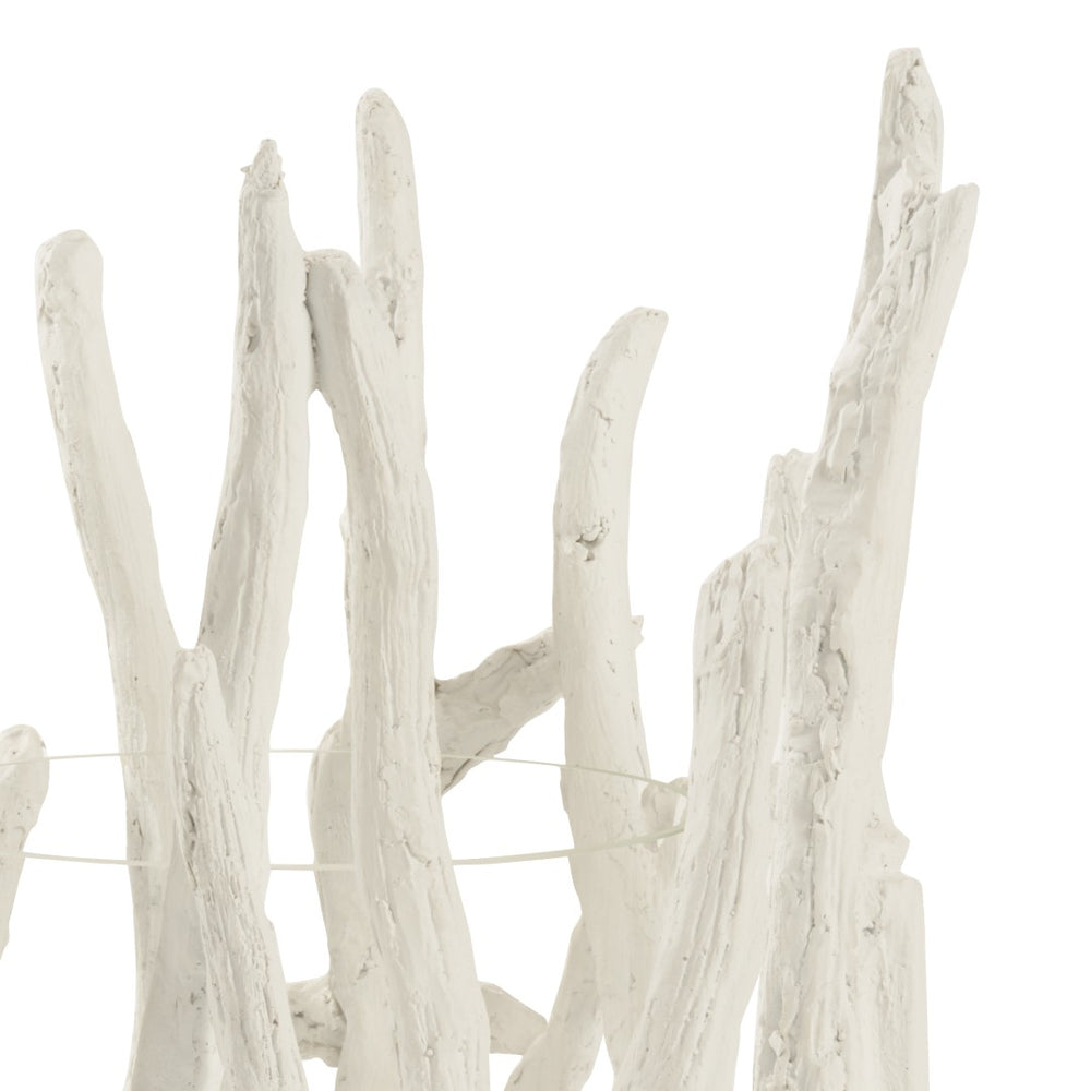 Wildwood Litchfield Coastal Hurricane Lantern In Plaster White — Driftwood Texture, Glass Insert, 20.5" H 301314