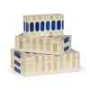 Wildwood Mozart Hand-Inlaid Bone Boxes With Cobalt Blue Accents — Coastal-Modern Storage For Jewelry & Decor 301315