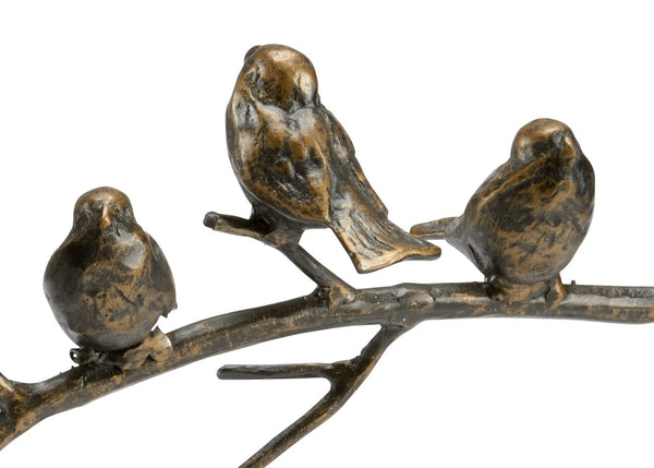 Wildwood Aveline Cast-Iron Bird Sculpture In Warm Bronze Finish — Elegant 14" H Modern Mantel & Shelf Accent 301319