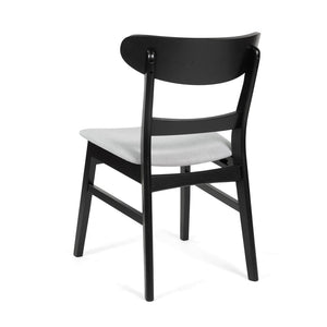 English Elm [video] Mid-century Modern Rubberwood Dining Set Seats Four with Upholstered Chairs N759S001001E