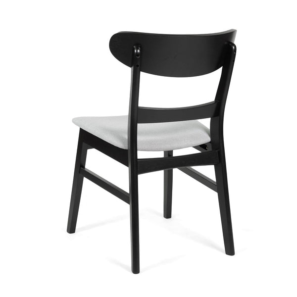 English Elm [video] Mid-century Modern Rubberwood Dining Set Seats Four with Upholstered Chairs N759S001001E