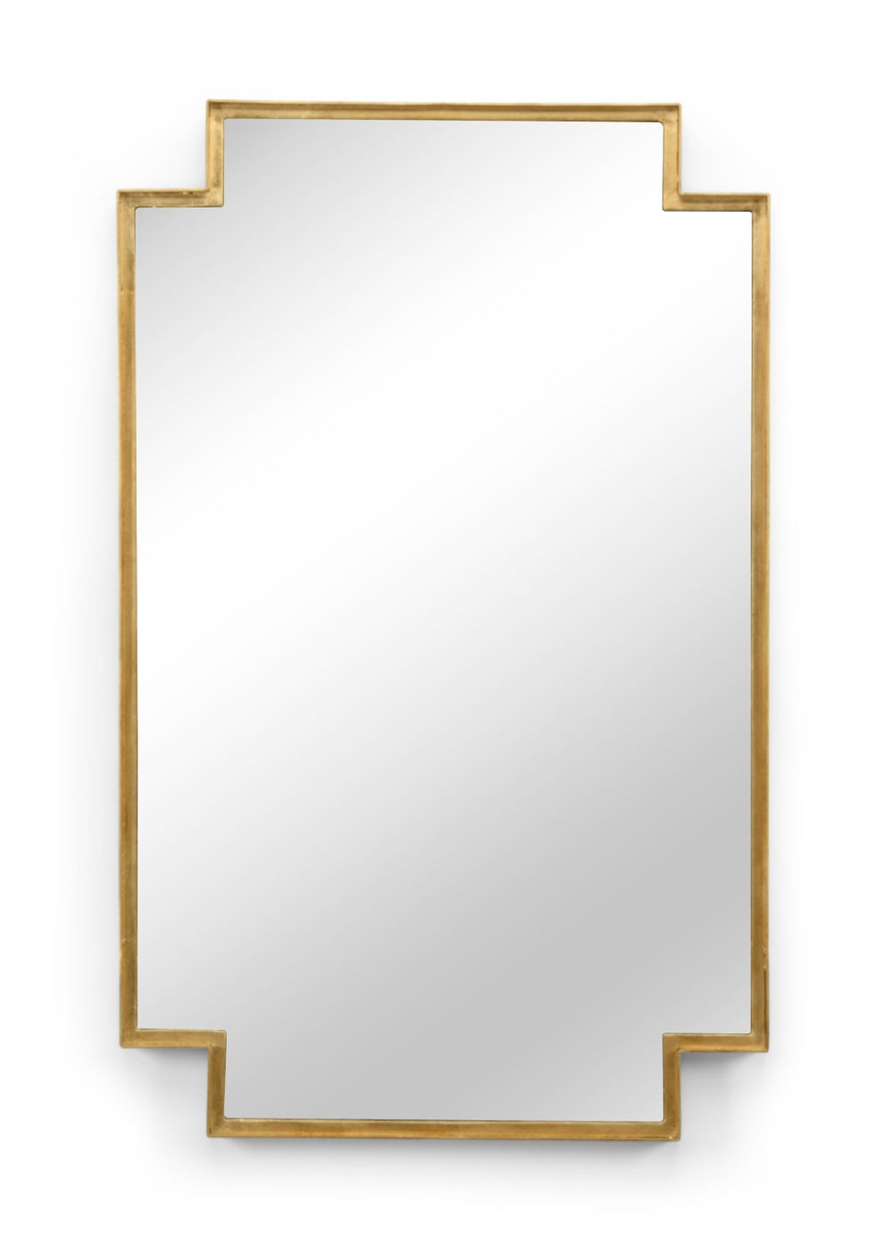 Wildwood Fiona Antique Gold Rectangular Wall Mirror 49"X30.75" – Iron Frame, Cut-Out Corners, Ready-To-Hang 301344