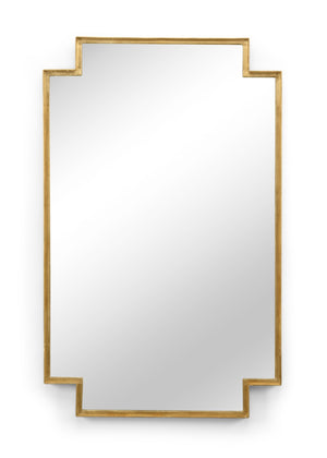 Wildwood Fiona Antique Gold Rectangular Wall Mirror 49"X30.75" – Iron Frame, Cut-Out Corners, Ready-To-Hang 301344