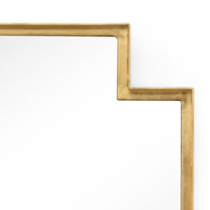 Wildwood Fiona Antique Gold Rectangular Wall Mirror 49"X30.75" – Iron Frame, Cut-Out Corners, Ready-To-Hang 301344