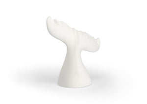 Wildwood Moby Sculptural Whale-Tail Accent, White Plaster-Style Finish, Compact 10" Decorative Focal Piece 301368