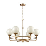 Beverly Hills 30'' Wide 6-Light Chandelier - Satin Brass 30146/6 Elk Lighting