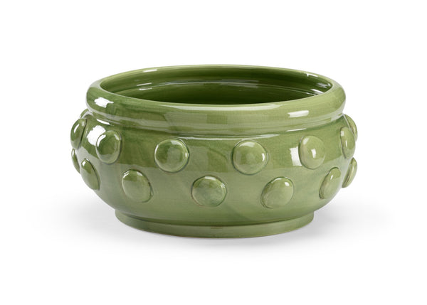 Wildwood Elisa Italian Ceramic Centerpiece In Green Crackle Glaze — 15" Wide Sculptural Bowl For Tablescapedecor 301501