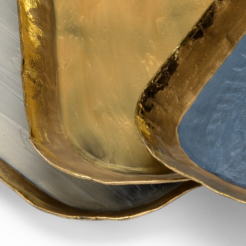 Wildwood Grant Enamel Tray Set Of 3 — Stackable Minimalist Organizers In Gray, Gold, Pearl For Entryway, Vanity DéCor 301506