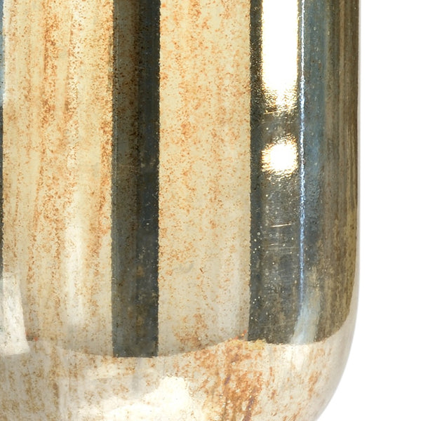 Wildwood Shelby Burnt Amber Hurricane Candleholder With Nickel Base — Warm Glow Accent For Mantels & Tables 24h x 4.5w x 4.5d 301520