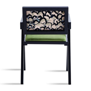 English Elm 2 Black Rubberwood Dining Chairs With Rattan-Style Seats – Medieval Elegance For Modern Spaces W2720P237609