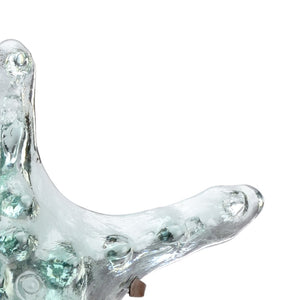 Wildwood Starfish Recycled Green Glass Sculpture On Rust Iron Stand — Coastal, Eco-Friendly Accent Decor (94) 301568