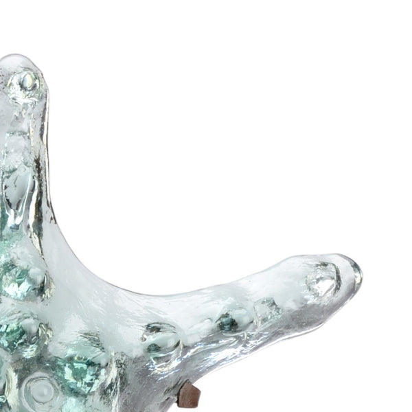 Wildwood Starfish Recycled Green Glass Sculpture On Rust Iron Stand — Coastal, Eco-Friendly Accent Decor (94) 301568