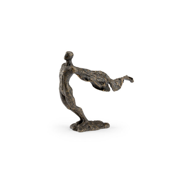 Wildwood Swept Sculptural Decorative Object In Textured Bronze Iron Finish — Wind‑Swept Form For Mantel, Shelf (13.5"H) 301593