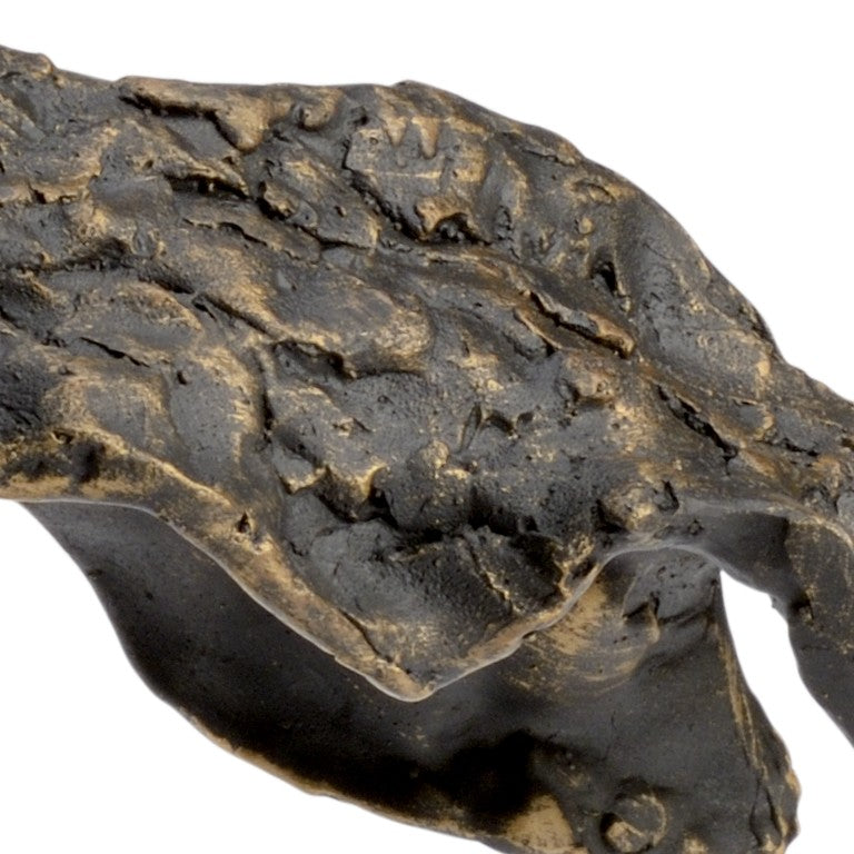 Wildwood Swept Sculptural Decorative Object In Textured Bronze Iron Finish — Wind‑Swept Form For Mantel, Shelf (13.5"H) 301593