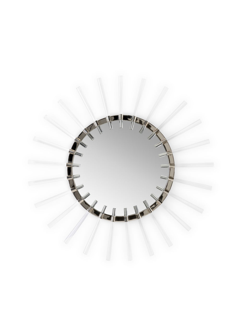 Wildwood Arden Lucite Sunburst Mirror 35.5" — Polished Nickel Frame, Radiant Focal Piece For Modern Rooms 301599