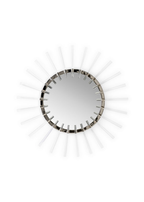 Wildwood Arden Lucite Sunburst Mirror 35.5" — Polished Nickel Frame, Radiant Focal Piece For Modern Rooms 301599