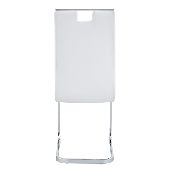 English Elm Set Of 4 Bow-Shaped White Pu Chairs - Modern Ergonomic Design For Comfort In Any Contemporary Space W3226P279081-GIGA