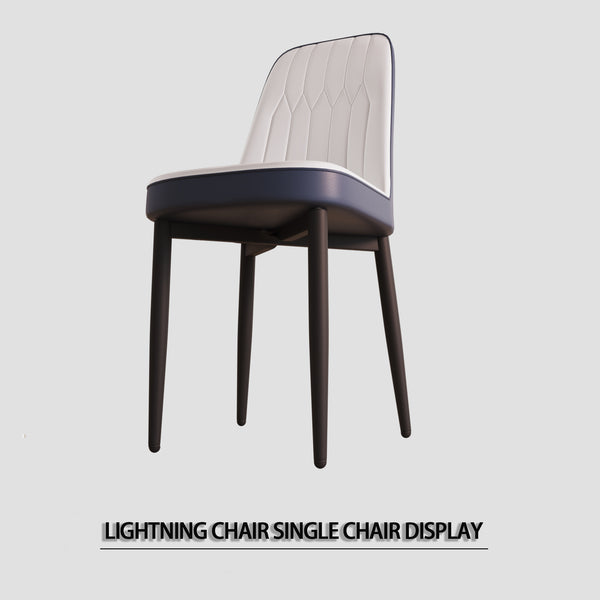 English Elm A set of 4 dining chairs featuring ergonomic PU upholstery, sturdy black metal legs and modern flair White W2189S00746