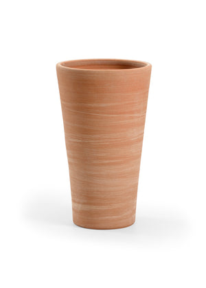Wildwood Impruneta Terracotta Cylinder Planter 21.5" H — Handcrafted Tuscan Pottery, Frost-Resistant, Rustic Patina Red 301729