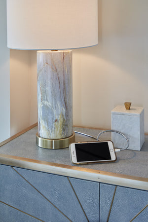 Wildwood Tall Natural White Marble Square Box With Gold Handle — Removable Lid For Jewelry, Keepsakes, Vanity Storage 301786